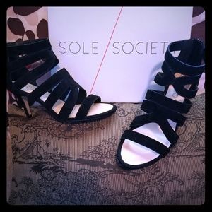 Sole Society, suede strapped,  sandals, worn once